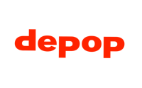 a black background with the word depop on it