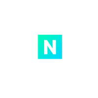 a logo with the letter n on a black background